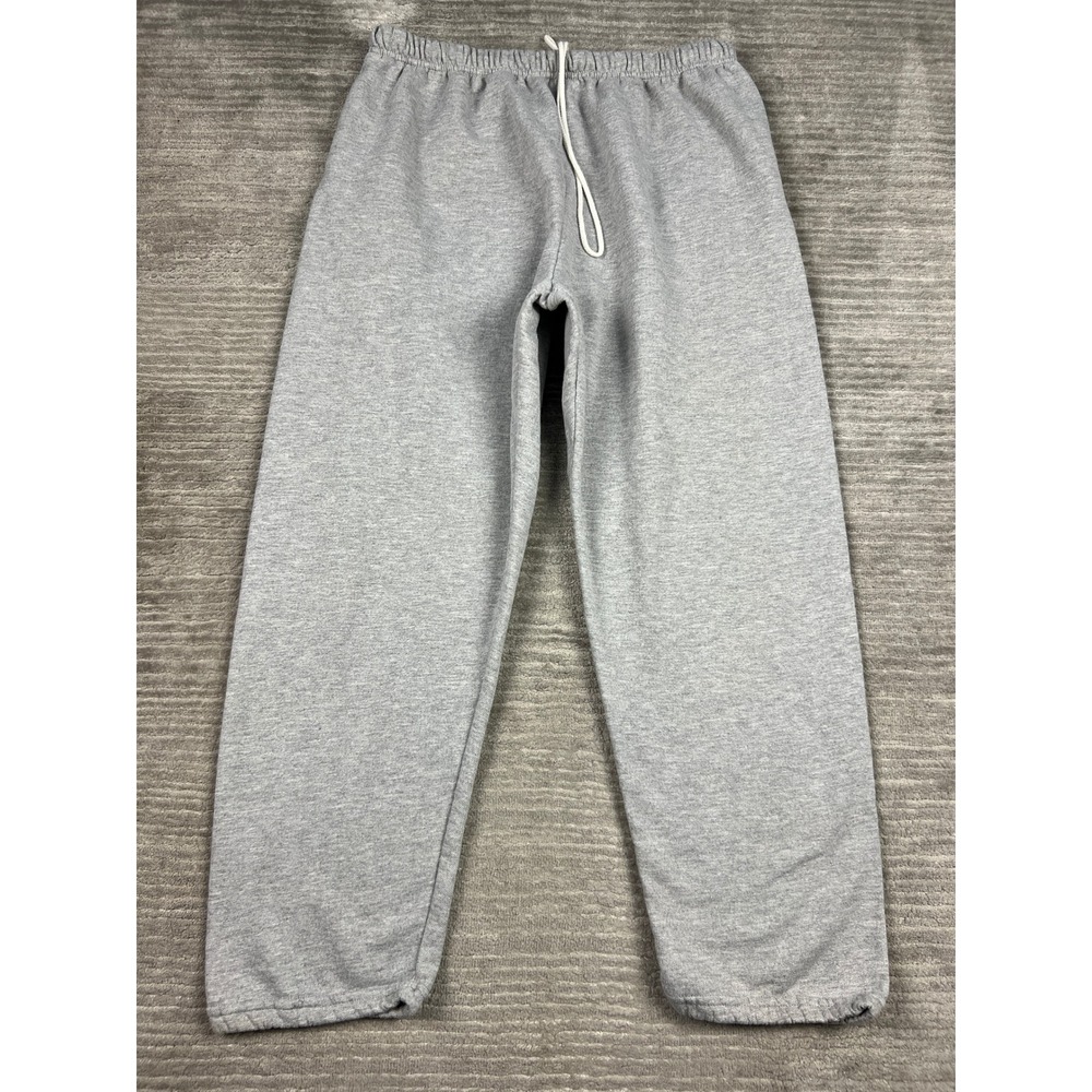 Jerzees Sweatpants Mens XL Gray Fleece Joggers Elastic Waist Drawstring Sporty